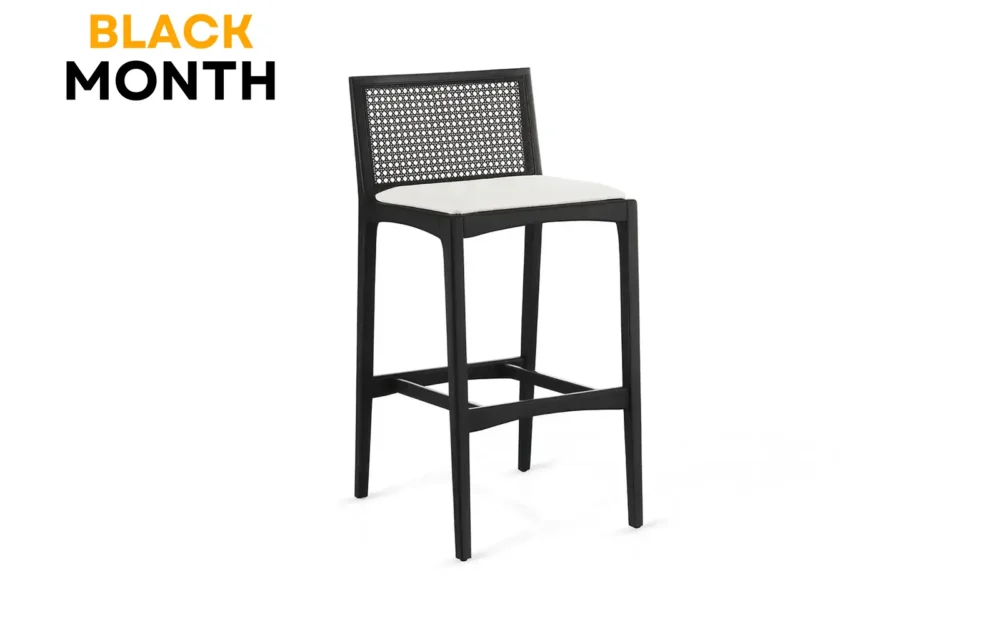 Banqueta em madeira com tela sextavada Soft