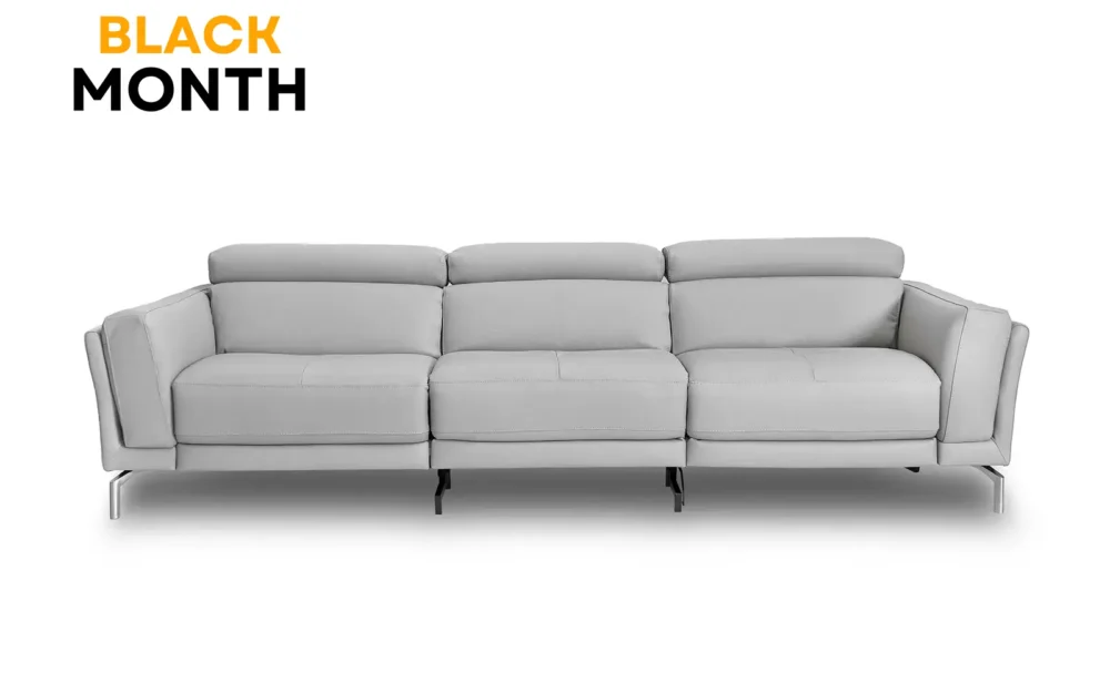 Sofá Elétrico U239 3 Módulos em Couro Natural 10BZ