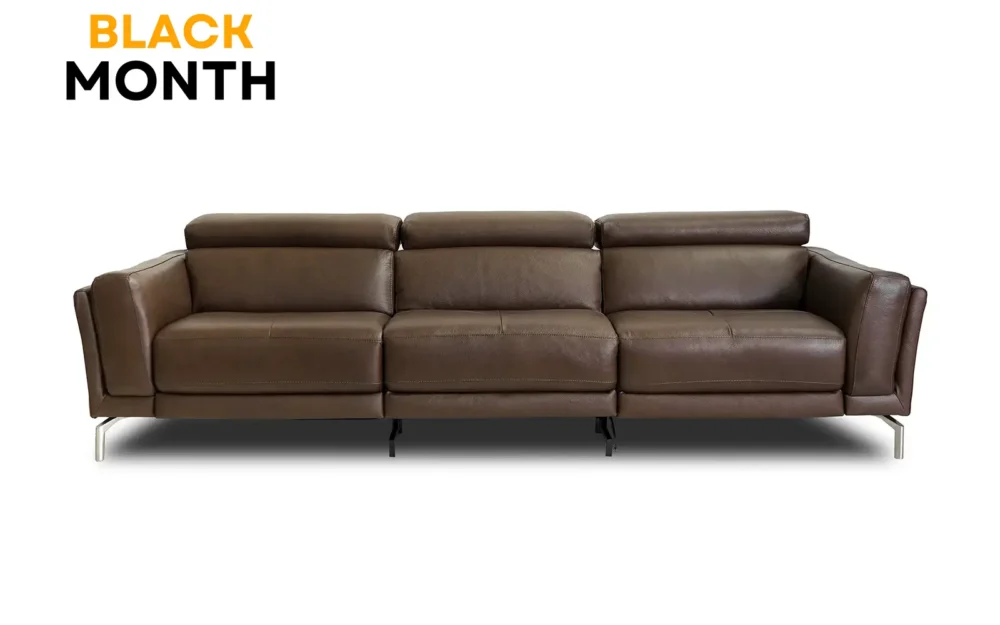 Sofá Elétrico U239 3 Módulos em Couro Natural 10YR