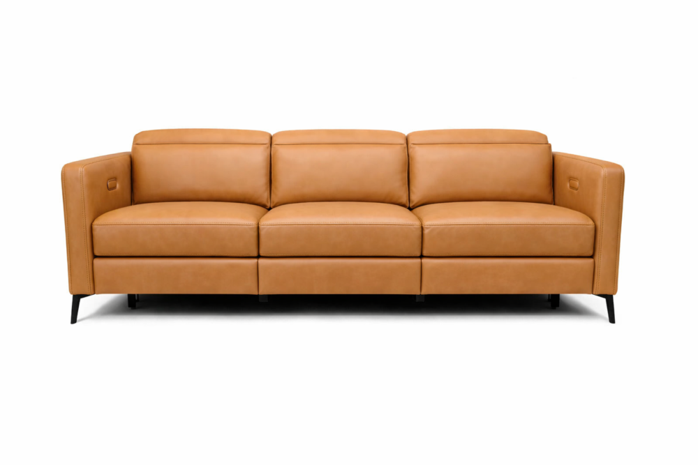 Sofá Elétrico Z385 3 módulos em Couro Natural 10YT