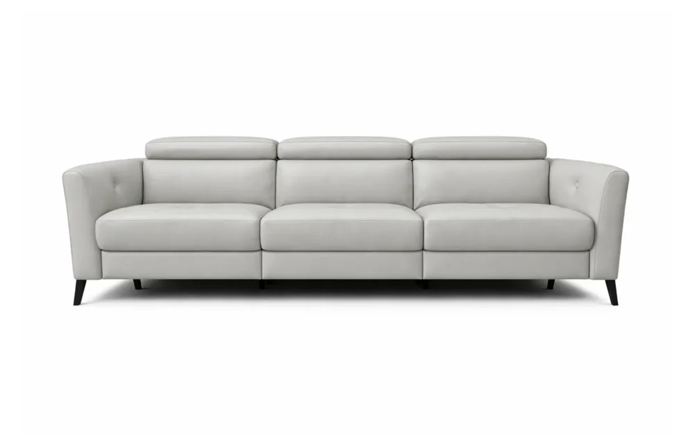 Sofá Elétrico Z385 3 módulos em Couro Natural 10BZ